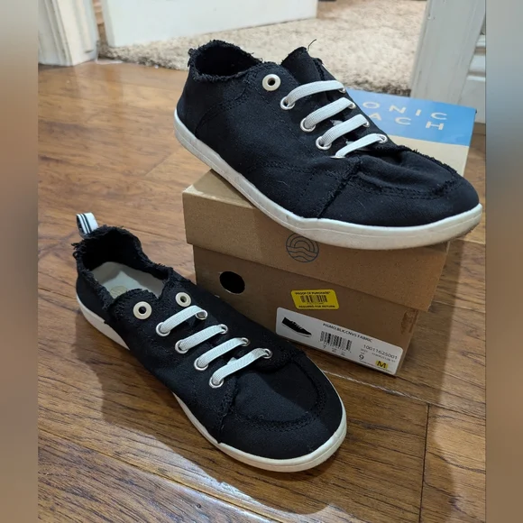 Vionic Black Sneakers with White Accents - Picture 2 of 4